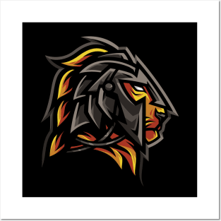 golden gladiator lion Posters and Art